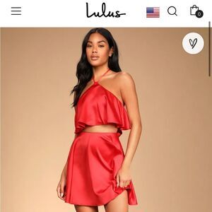 Lulus XL red two-piece skater dress